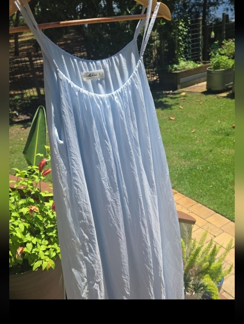 mahina Light Blue Ruched Top